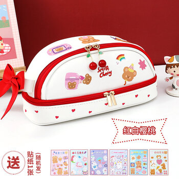 21年新款日系笔袋简约初中女生ins网红少女心小学生可爱女孩铅笔文具盒大容量高颜值感中学生2 红白樱桃 原创贴纸 图片价格品牌报价 京东