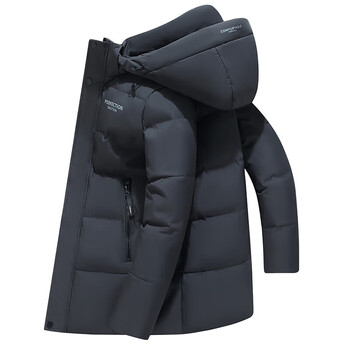 品抉中长款羽绒服男冬季中老年爷爷衣服外套冬季天穿的爸爸装保暖冬款