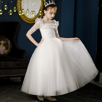 秉藜 钢琴演出服女中学生初中生主持人晚礼服端庄大气学生演奏比赛