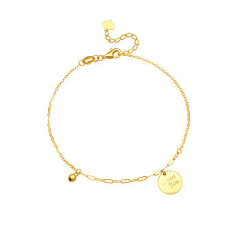 黄金手链女士999足金细链子5d硬金小金珠首饰足金新款足金金币手链