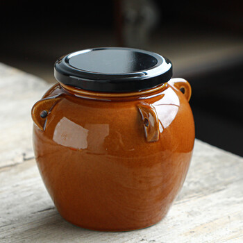 陶罐茶叶罐 土陶罐 家用陶瓷罐储物茶叶罐泡菜坛子储油罐土陶罐子中