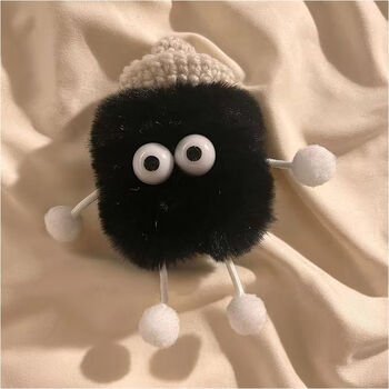 黑色-立体小煤球x4s>企业购更优惠秋冬毛绒可爱适用airpodspro耳机