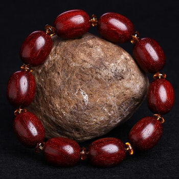 蒂宝莱dibaolai红木佛珠手串正宗印度小叶紫檀枣珠橄榄珠子手链男女士