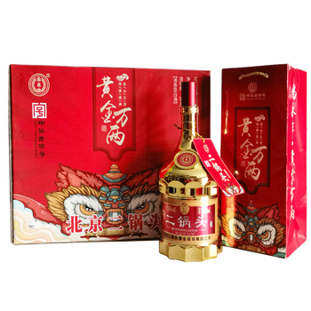 永丰牌北京二锅头白酒土豪金版 3斤t6封藏金瓶 50度 1500ml清香型粮食