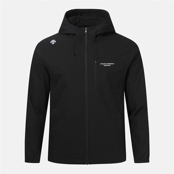 迪桑特descente冲锋衣外套男女款黑色徽标立领长袖舒适拉链潮流简约