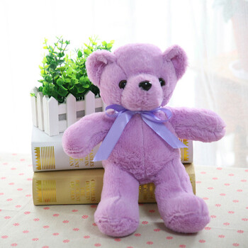 可爱小号彩色泰迪熊公仔儿童布娃娃玩偶婚庆抛洒小礼品紫色泰迪熊30cm