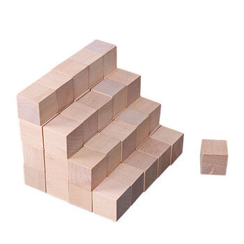 森尼熊正方体积木木头方块小立方体小学数学教具套装几何图形正方形