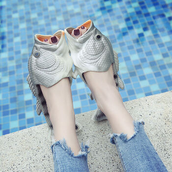 咸鱼拖鞋 异形创意奇怪的礼物的拖鞋咸鱼拖鞋 搞怪 鱼嘴学生外穿个性