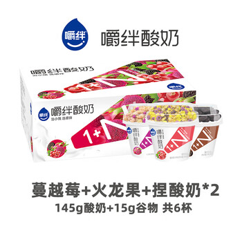 嚼绊雅弥优格酸奶 蔓越莓火龙果捏酸奶网红饮品145g*6杯 国潮好货