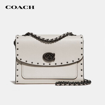 蔻驰（COACH）女士专柜款PARKER18号小号单肩斜挎包链条包白垩色29389BPCHK
