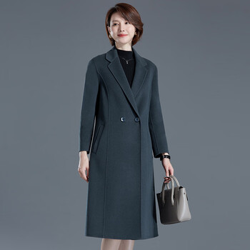 cookbook双面羊绒大衣女2022新款40岁高档洋气长款过膝气质羊毛呢外套