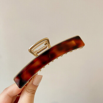 复古风气质发夹高级感女夏季后脑勺韩版抓夹大号 玳瑁色