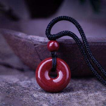 七夕礼物山中玉真品朱砂平安扣男女吊坠保平安小孩项坠97含量帝王紫金