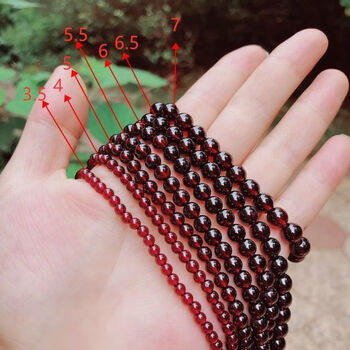 手链女手串散珠子酒红串珠配珠红绳水晶sn12568a珍藏5mm120颗3圈