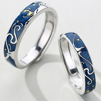 俊利情侣戒指男女对戒一对活口可调节学生创意网红麋鹿求婚一鹿路有你戒子送男女友礼物驯鹿男戒 开口可调开口可调节 图片价格品牌报价 京东