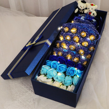 正品费列罗巧克力礼盒玫瑰金莎送女朋友浪漫表白创意巧克力花束会发光