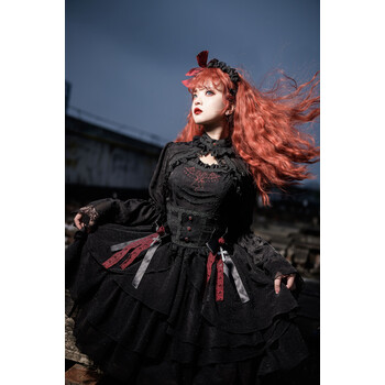 衣吧客魔法电报原创设计 【恶魔逆行】哥特lolita 洛丽塔洋装 -二团