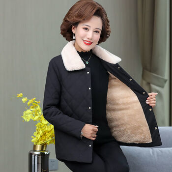 妈妈棉衣女棉袄中年妇女加绒外套中老年女装秋冬装棉服加厚sn0579 02