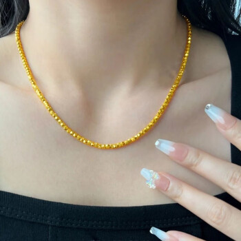 艾朵唯520礼物送男女友5g黄金项链女款蹦迪珠套链足金小方块爆闪珠碎