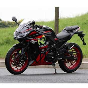 纯色小忍者摩托车双缸400cc水冷大排量跑车机车国四电喷abs版 黑色拼