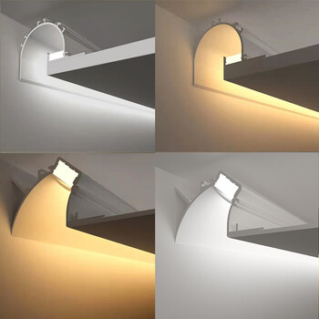 无边框铝槽灯槽led线性嵌入式卧室客厅灯带线条灯墙角过道洗墙变压器