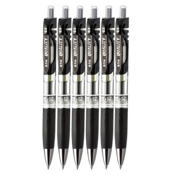 金万年（Genvana） G-1135按动中性笔黑色水笔0.5mm水笔签字笔签名笔5018B按动笔芯 黑色6支装