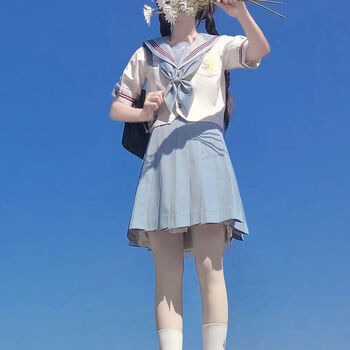 绊jk原创水手服中间服jk制服套装百褶裙半身裙正统水手冷昭海蓝领套装