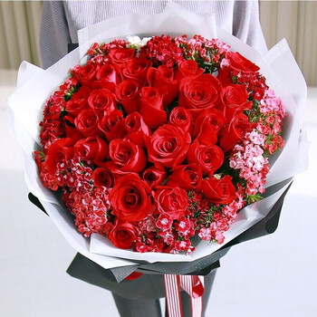 花递鲜花速递33朵玫瑰花束生日情人节礼物送女友同城配送当日达 【爱到永恒】33朵|B57      平时价
