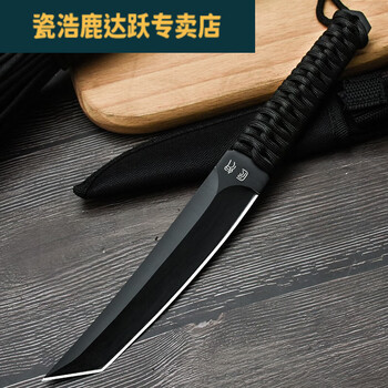 颜渝刀具防身氚气刀随身户外小刀冷兵器刀刃世界名刀黑色60以上刃长95