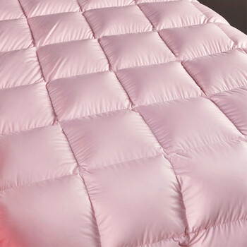 羽绒被壳被壳皮自充绒加工被半成品高密防钻绒被套内胆芯面料纯粉色