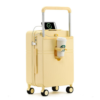 迈奇龙K009行李箱女化妆包拉杆箱旅行箱皮箱密码箱 24寸黄色