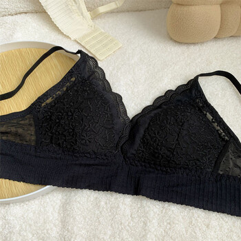 禾佳成法式蕾丝内衣女大学学生无钢圈纯欲性感显胸小薄款小胸聚拢文胸