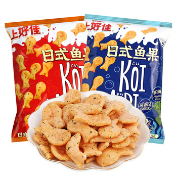 上好佳日式鱼果50g薯片海苔味膨化休闲办公室小吃儿童吃货零食品海苔