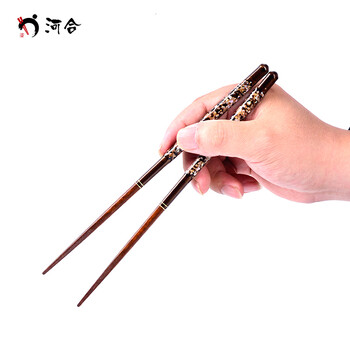 河合kawai日本原装进口若狭职人高级实木筷子单双装螺钿手工镶嵌贝壳