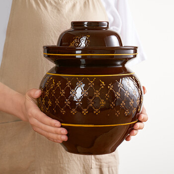 四川土陶陶瓷加厚腌菜缸罐子瓶酸菜传统老式 装水容量10斤【图片 价格