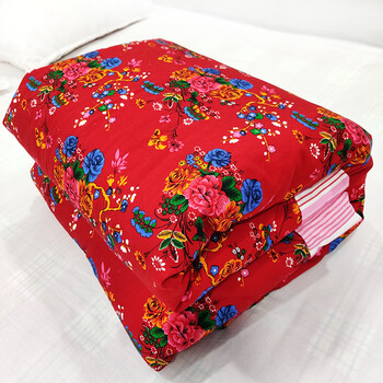 古代被子 东北大花被子老式春秋冬棉被复古传统棉花被褥怀旧乡村古代