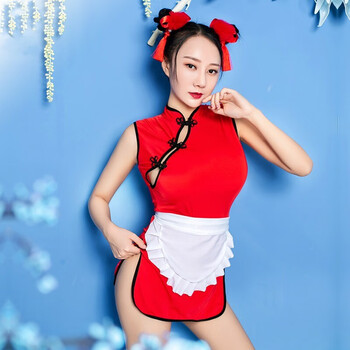 女春丽cosplay旗袍制服女y短裙角色扮演卡通游戏装sm性感丁字裤  红色