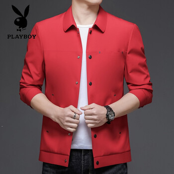 男外套春秋季新款潮流休闲韩版棒球服外衣防风上衣服工装男装红色4xl