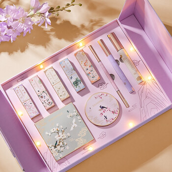 1 生日礼物女生 1 音乐灯光雕花口红彩妆礼盒套装女生生日礼物感恩节礼物送女送女友女朋友送老婆闺蜜情侣结婚纪恋礼品 行情报价价格