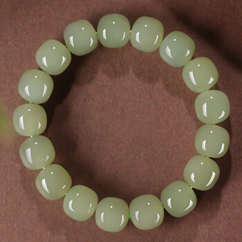 众玉轩 和田玉手串老型珠玉石男女手链素圈好运转运珠手持轻奢国风