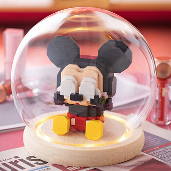 蔓巴荟微型小颗粒米奇米妮迪士尼男女孩系列闺蜜礼物拼装积木玩具捂眼