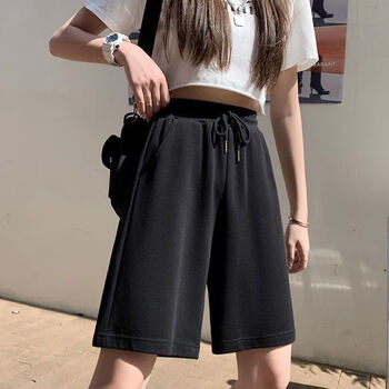 小茸鼠春夏季牛仔短裤女高腰显腿长黑色韩版外穿小个子打底热裤包臀靴