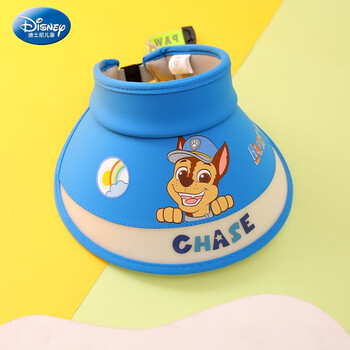 迪士尼disney汪汪队帽子212岁小孩空顶帽学生出游大檐遮阳帽男女童