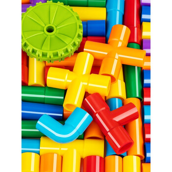 岁彩儿童水管道积木拼插拼接拼装幼儿园玩具大号男女孩3到6岁宝宝豪华