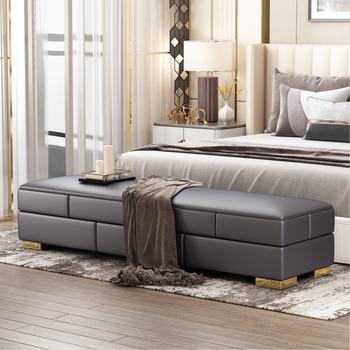 李太轻奢床尾凳卧室现代床前沙发客厅脚踏酒店公寓样板房间设计师网红