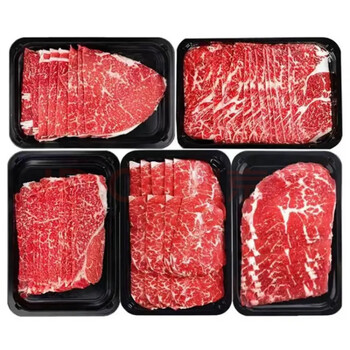 新鲜M5和牛原切牛肉片雪花生牛肉卷肥牛卷涮火锅烧烤烤肉食材套餐 和牛M5原切 牛肉片200g*5盒