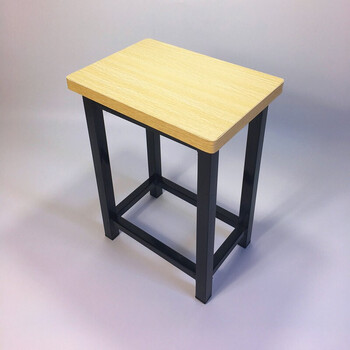 滟澜轩方凳加厚钢制工厂宿舍学生培训凳家用定制高凳员工凳子木纹黑腿