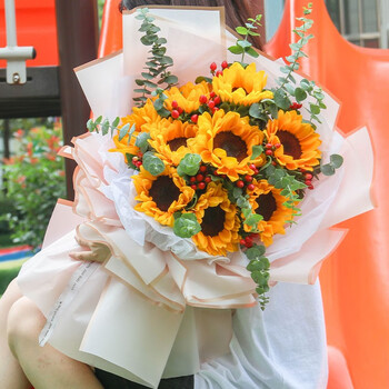 馨仪向日葵教师节鲜花速递生日礼物毕业花束送闺蜜朋友同事领导长辈北京上海广州同城送花9朵 生日款 图片价格品牌报价 京东
