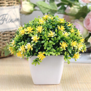 可狄小清新塑料花仿真假花盆栽家居客厅餐厅装饰品摆件绿色植物花草