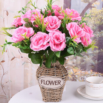 绿秀仿真花中式假花套装假花客厅插花装饰摆件仿餐桌花摆放花卉仿真